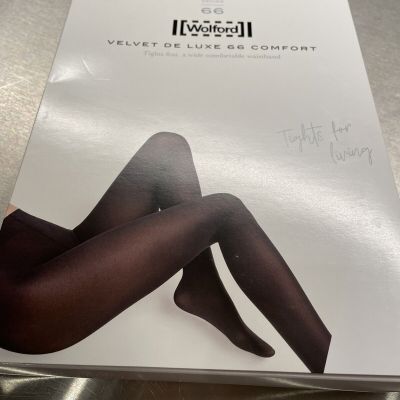 Wolford Velvet de Luxe 66 Comfort Tights Pantyhose Size S Hunter