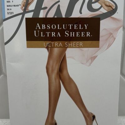 Hanes Absolutely Ultra Sheer Pantyhose Control Top Sheer Toe Size F