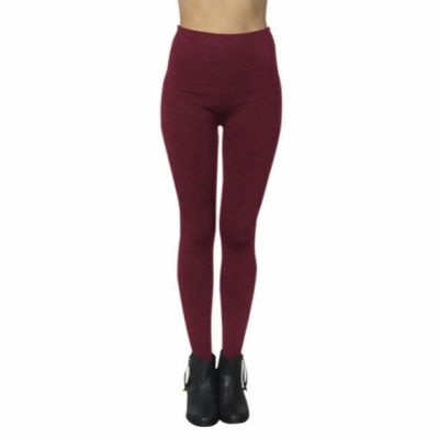 Free To Live Women's Leggings Seamless Fleece Lined Red  One Size NWT