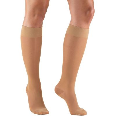 Truform Women's Stockings Knee High Sheer: 15-20 mmHg XL BEIGE (1773BG-XL)