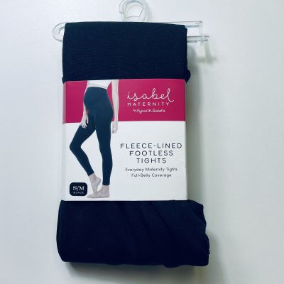 Isabel Maternity Black Fleece Lined Footless Tights Womens Small Medium New NWT