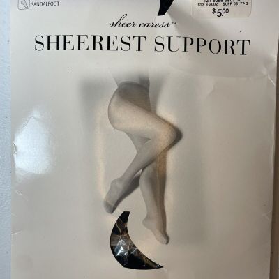 JC Penney Sheer Caress Sheerest Support Pantyhose -Long Black Velvet 89