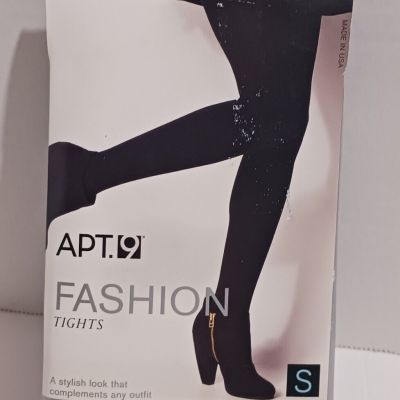 Women's APT 9 Black Nylon Floral Design Fashion Tights Size Small NWT