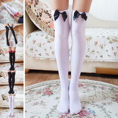 Girl Stretchy Meias Over The Knee High Socks Stockings Tights With Bows Thigh,ou