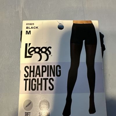 NEW L’eggs Shaping Tights Black size opaque M 01923