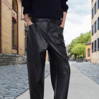 Zara Oversized High Waist Slouchy Baggy Faux Leather Jogger Size 6