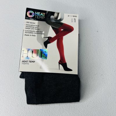 Hue Graphite Heather Opaque Tights Size 1 New With Tags 1 Pair Pack
