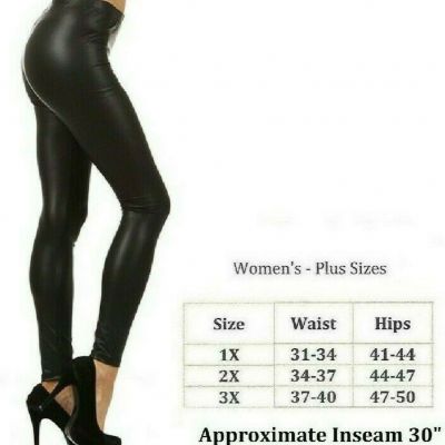 Womens Faux Leather Skinny Leggings 2X 3X