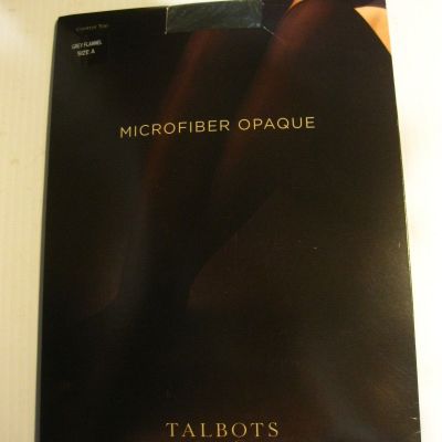 NEW Talbots Microfiber Opaque Control Top Pantyhose GREY FLANNEL~Sz. A~~NEW