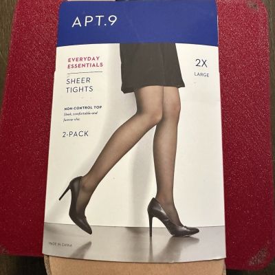New with tags Apt.9 everyday essentials non control top sheer tights 2-pack 2X