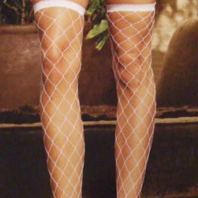 White Fishnet Thigh High Stockings Highs Patterned Tights Hi Fishnets Over Knee