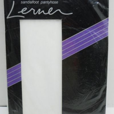Lerner Ultra Sheer Control Top Sandalfoot White Pantyhose Size Long
