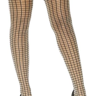 sexy ELEGANT MOMENTS checkered SQUARE print STAY UP top THIGH highs STOCKINGS