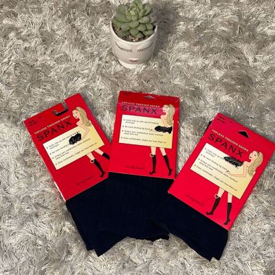 (3) NEW Spanx Topless Trouser Socks Pairs in Navy Ribbed, Solid Navy & Black