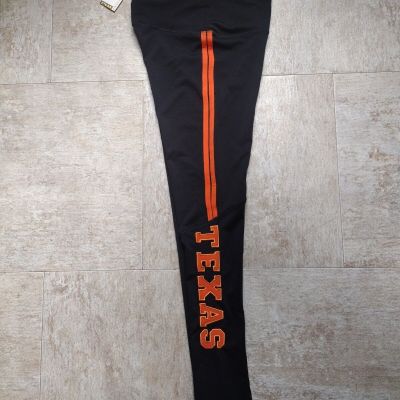 New Lydaa Women's Texas Striped High-Rise Leggings Size S/M Black & Burn Orange
