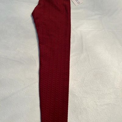 GIPPRO HeyNuts Women's Red Yoga Pants Tummy Control Mermaid Style Leggings Xs