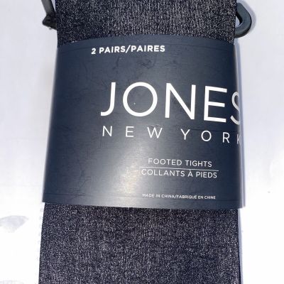 JONES NEW YORK Black Footed Tights 100perc Nylon M/L  GREAT PRICE!