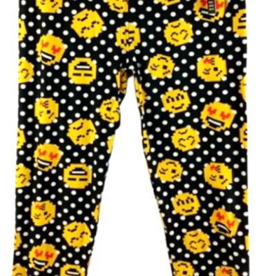 Buttery soft black yellow emoji plus size leggings OSFM PLUS 1X-3X