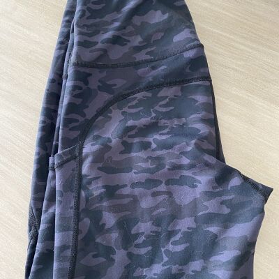 G4Free Women's High Waist Workout Leggings with Pockets Black Camo Size S