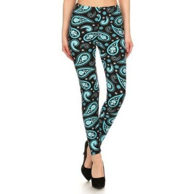 Reg One Size Womens Paisley Print, High Waisted Leggings In A Fitted Style With