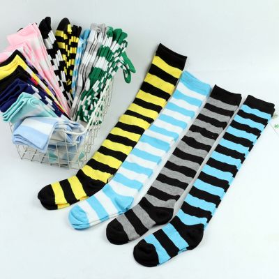 Stockings Attractive Comfortable Women Striped Thigh High Stockings Stretchy