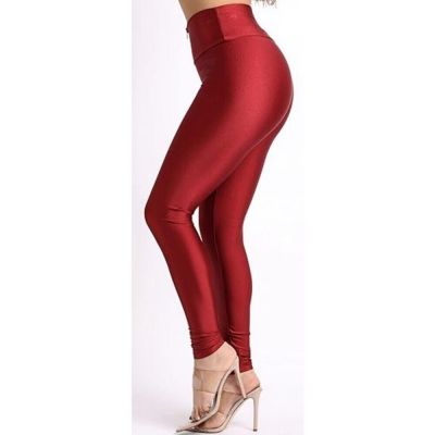 Too Hot Fashions Zip Up Leggings - BURGUNDY (Size S)