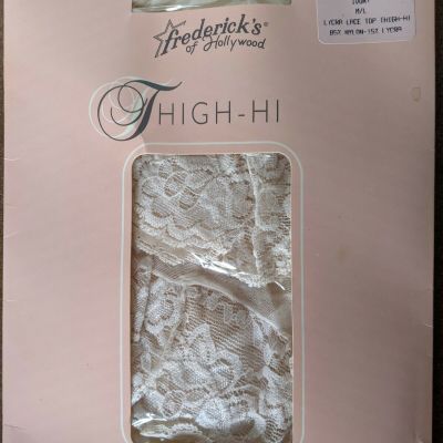 Fredericks Of Hollywood Thigh High Stockings Lycra Lace Top Ivory One Size M/L
