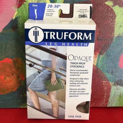 Truform Women's Stockings Thigh High CT 20-30 mmHg Opaque Large Beige NIB