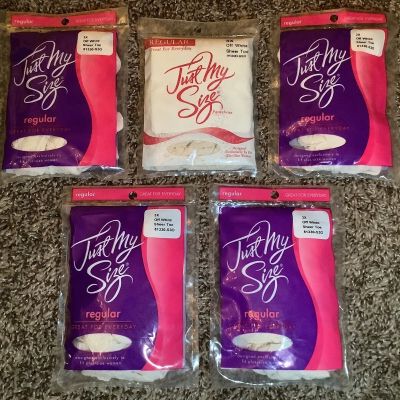 Lot of 5 - Just My Size pantyhose, sheer toe, color off white, size: 3X