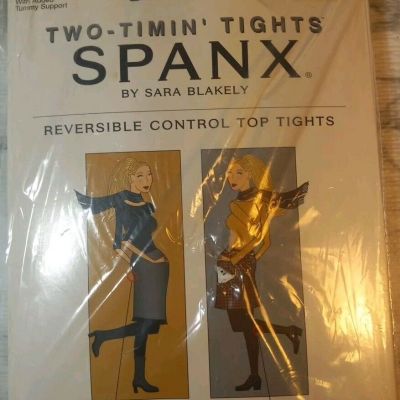 Spanx by Sara Blakely Two Timin Tights Black Gray Reversible Control Size C New