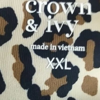Crown and Ivy Crown Lounge Cheetah Print Sport Leggings, Sz XXL Women's  NWT