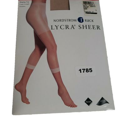 Nordstrom Rack Lycra Sheer Pantyhose Size C Shaping Top Capri Footless Nude Tone