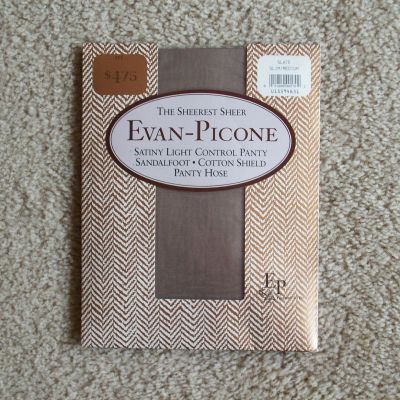 Evan-Picone Panty Hose, New, Slim/Medium, Slate, Sandalfoot