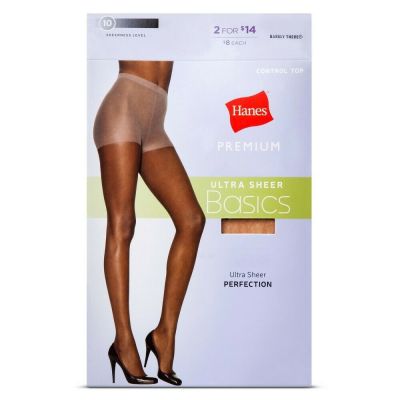 Hanes Premium 2pk Ultra Sheer Basics Ultra Sheer Perfection Barely There Size M