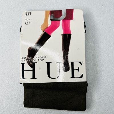 HUE Oliver Green Super Opaque Control Top Tights 1 Pair Womens Size 1 New