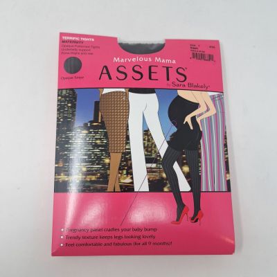 Assets Marvelous Mama Shaping Tights Black Size 1 Maternity Striped Textured