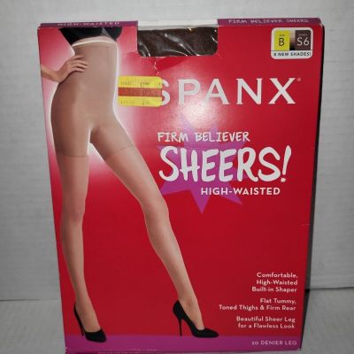 Spanx size B  Shade 6  High Waisted Firm Believer  Sheers  Style 20217R NWT