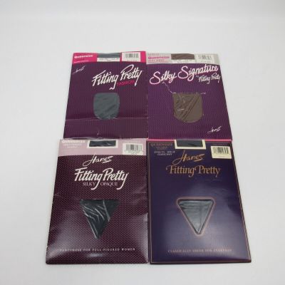 4 Hanes Plus Fitting Pretty  Panty hose  Sandalfoot 2 X Slate Navy Barley there
