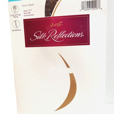 New HANES Pantyhose Control Top Sandalfoot Silky Sheer size AB