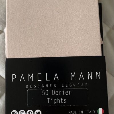 Pamela Mann Designer Legwear 50 Denier Tights Pantyhose Light Pink One Size