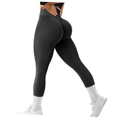 Workout Leggings for Women Scrunch Butt Lifting Leggings Medium 9i#-black