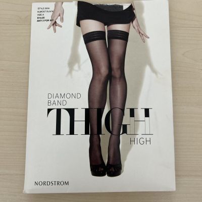 NEW Nordstrom diamond Band Thigh High almost black  sz A style 2004
