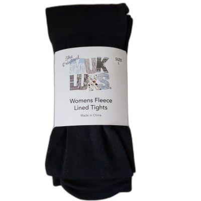 NEW Muk Luks Women's Black Fleece Lined Tights - L