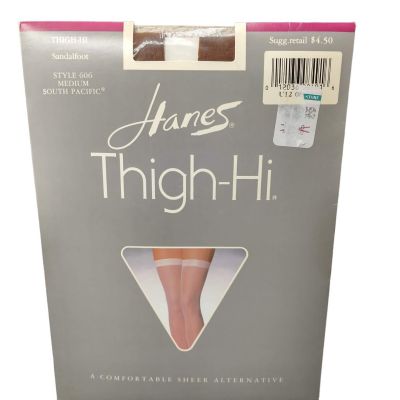 VTG Hanes Thigh-Hi Style Nylons Sheer Stockings Medium 606 South Pacific Brown