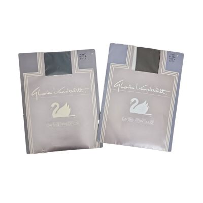 Lot of 2 Vtg Gloria Vanderbilt Day Sheer Pantyhose Sz A Navy Off Black NOS USA