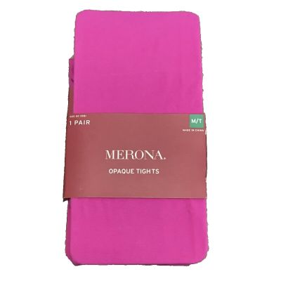 Women's Merona Pink Opaque Tights Size M/T New 1 Pair