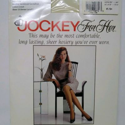 JOCKEY for Her Antique White Sheer Control Top Pantyhose Medium M Style1952 Vtg