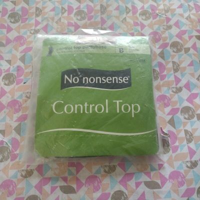 No Nonsense Control Top Premium Nylon Pantyhose Size B Tan Sheer Toe 087