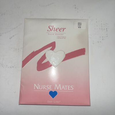 Nurse Mates D White Sheer Hosiery Pantyhose Nylons Stockings 81501 Soft Lites