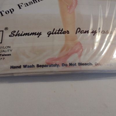 Sheerly Touch-Ya Shimmy Glitter Pantyhose Off White 100perc Nylon. #589. 5'-5'10